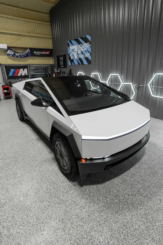 Tesla Cybertruck in the shop for a color PPF install
